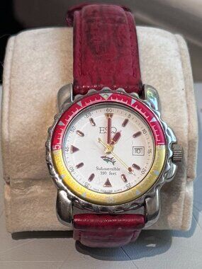 ⌚❤️ ESQ by Movado Swiss Watch — Bold Red Leather Designer Timepiece ❤️⌚